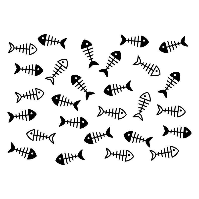 Fish pattern. Fish bone mouth mask. Halloween.