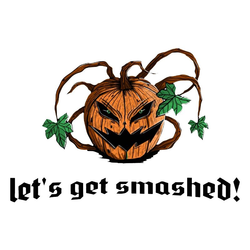 pumpkin kürbis let's get smashed! lustiger spruch