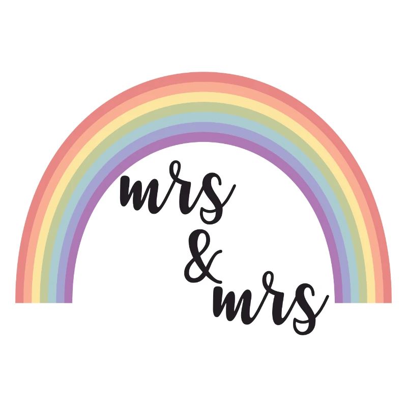 Rainbow Stripes Mrs and Mrs