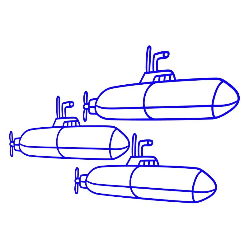 3 Submarines Fleet Three Squadrons Group Team Crew