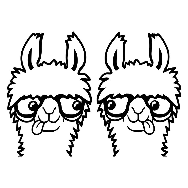 2 Llama Nerds Geeks Team Lunettes à monture de corne Smart Grimace