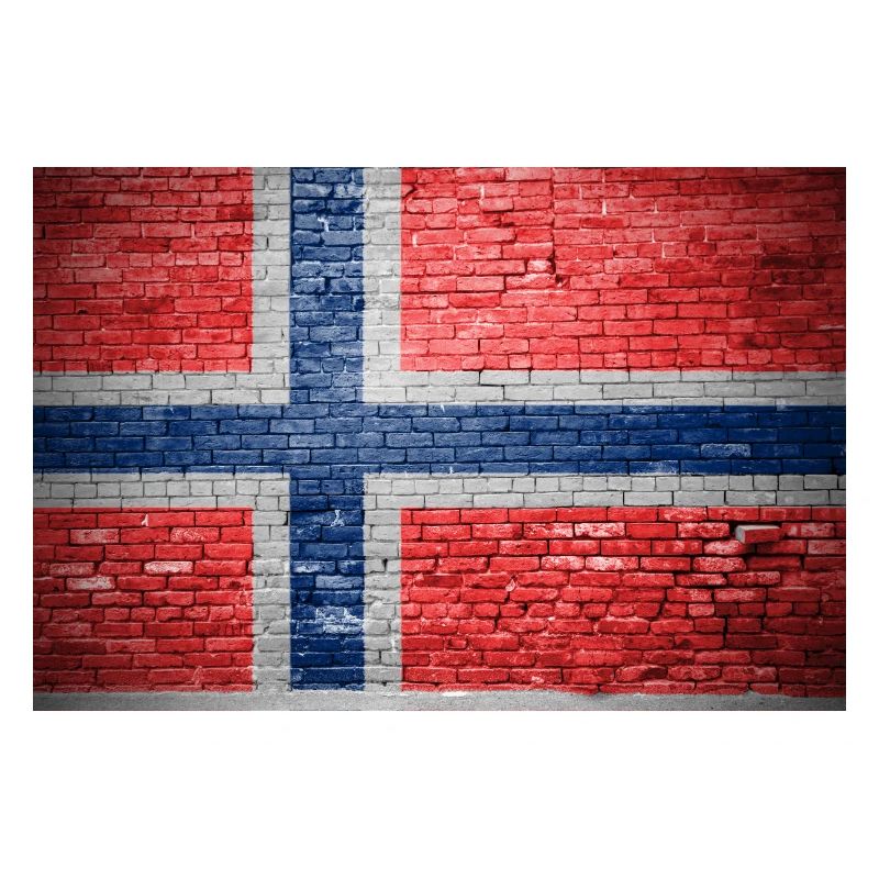 Affiche de graffiti drapeau drapeau brique Norvège