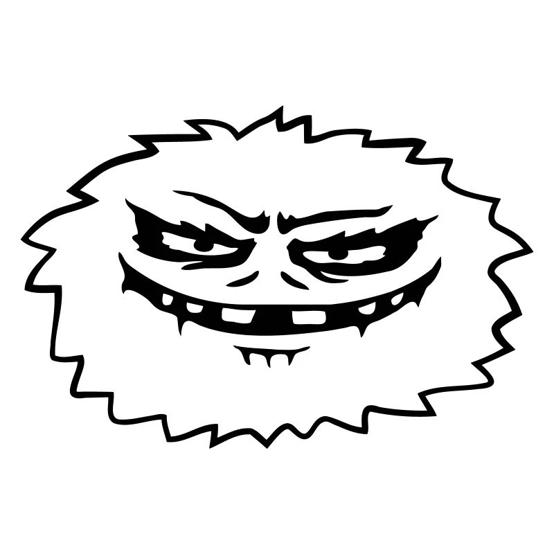 Comic hairy evil monster