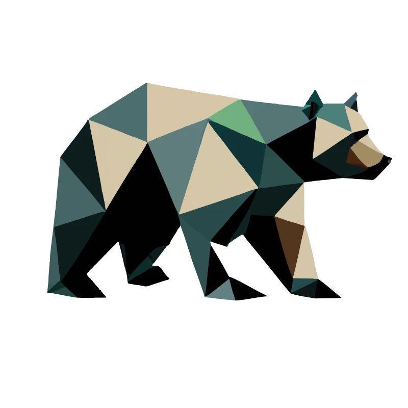 Bear, Polygon, Angular, Hiking, Trees, Animal, Wilderness, Nature