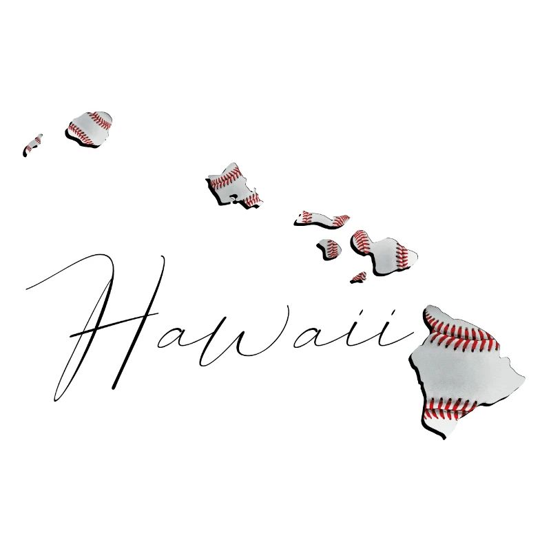 Real Baseball in Hawaii State Map HI