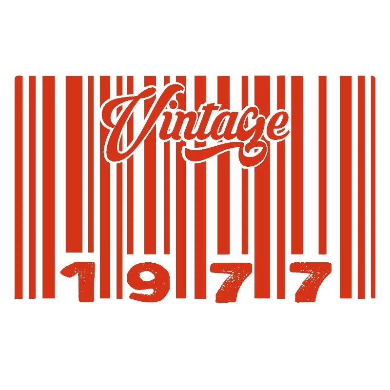 Vintage 1977 Born In 1977 48 Year Old Bar Code Anniversai