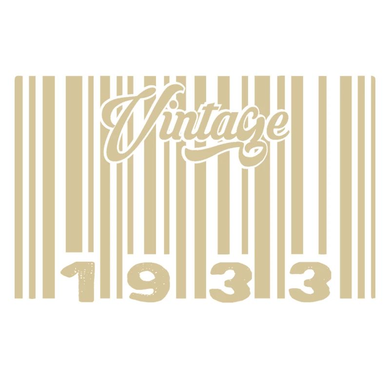 Vintage 1933 Barcode 1933: Year 2025.