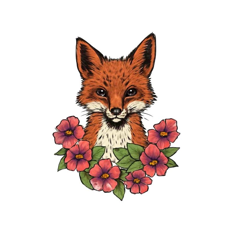 Renard en fleurs