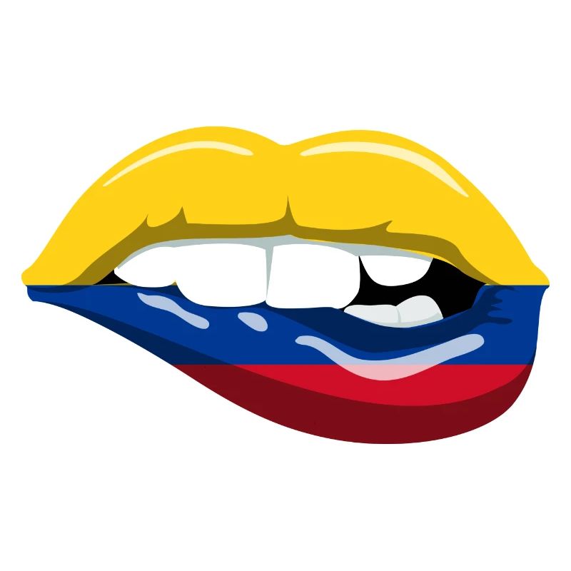 Colombie Drapeau Lèvres Bouche Amérique du Sud Baiser