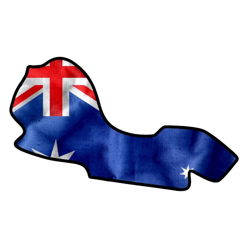 Piste de course australienne avec drapeau