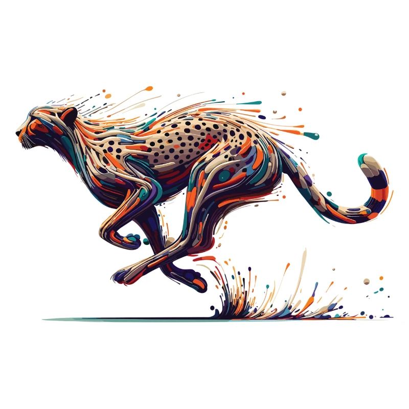Guépard abstrait coloré