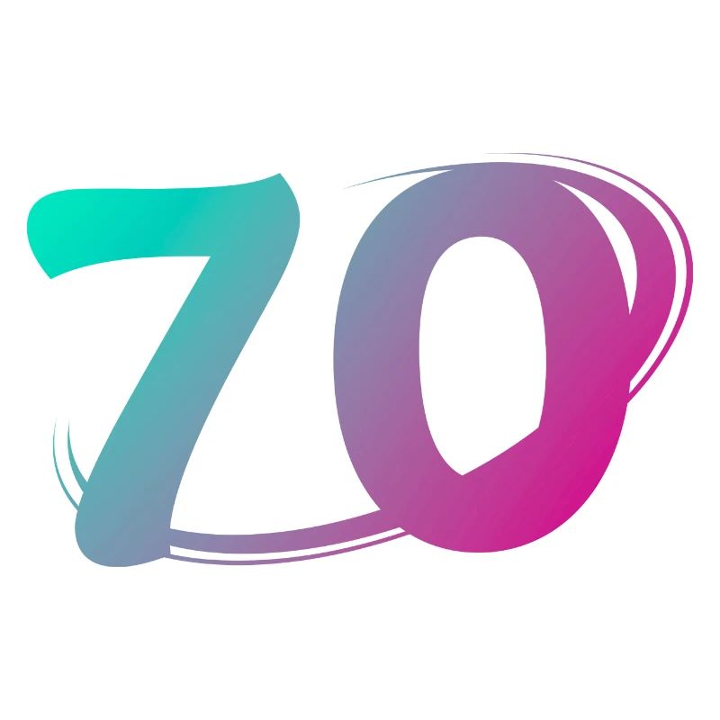 Numéro 70 multicolore