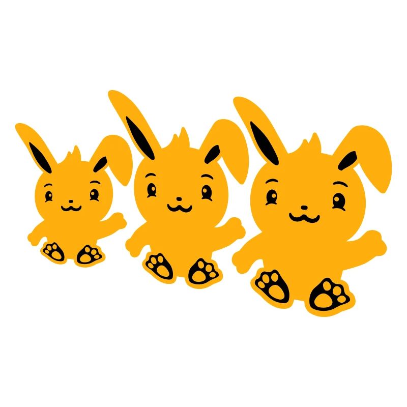 3 lapins trois amis équipe équipage agitant assis mignon