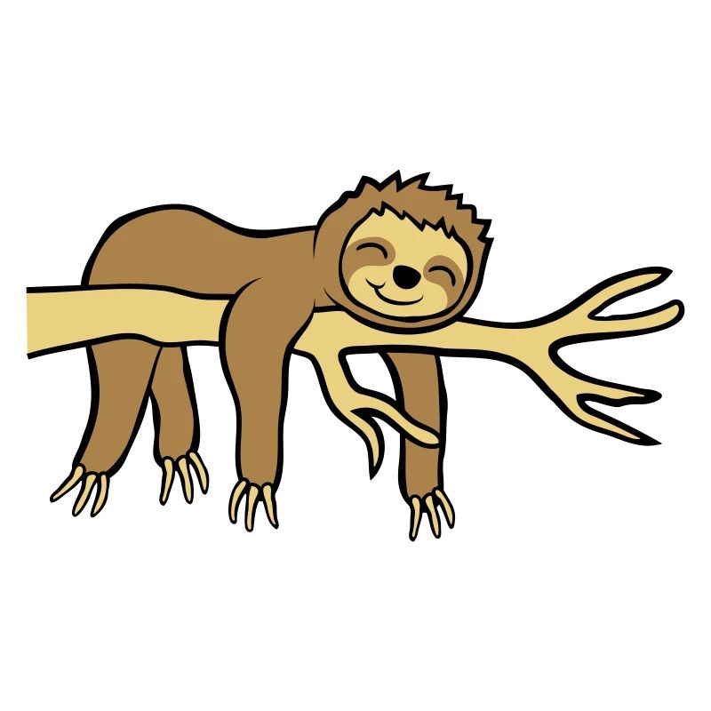 Happy hanging sloth