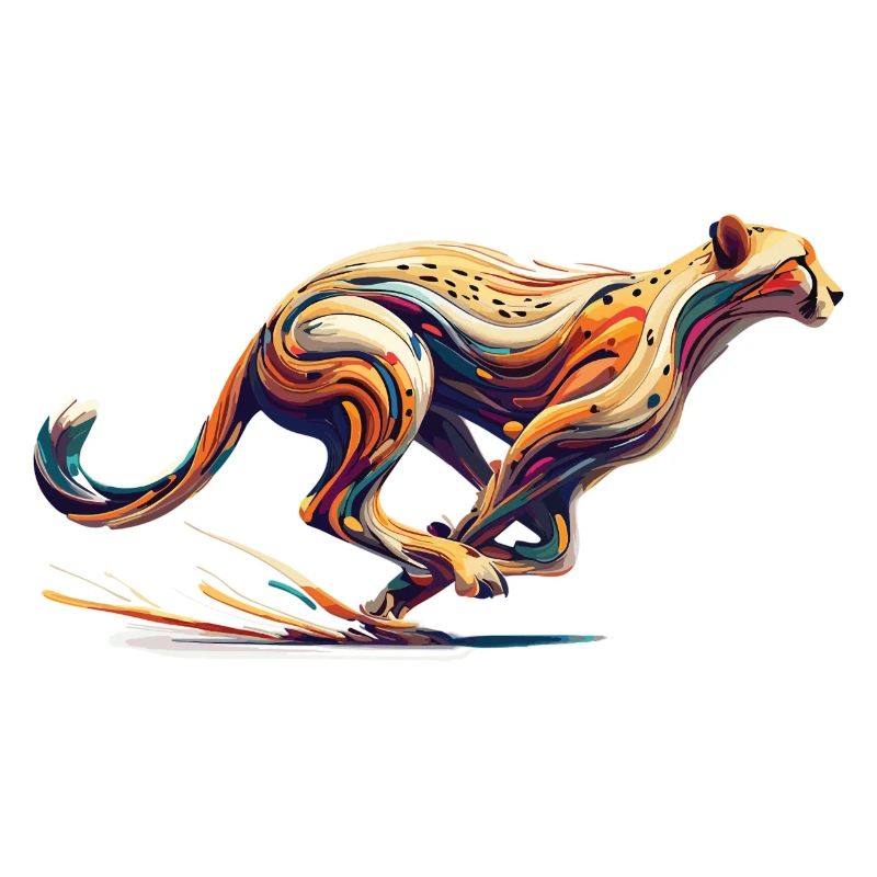 Guépard abstrait coloré