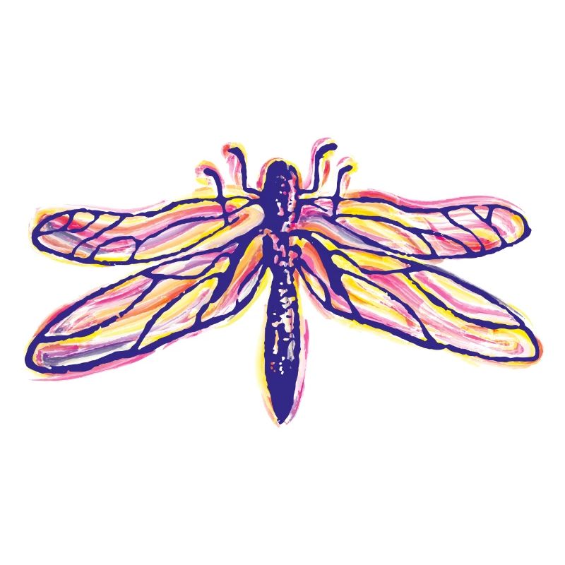 Libellule colorée dans le style aquarelle