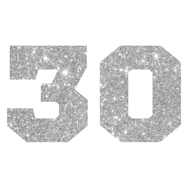 Nummer 30 Silberglitter - 30-jähriges Jubiläum