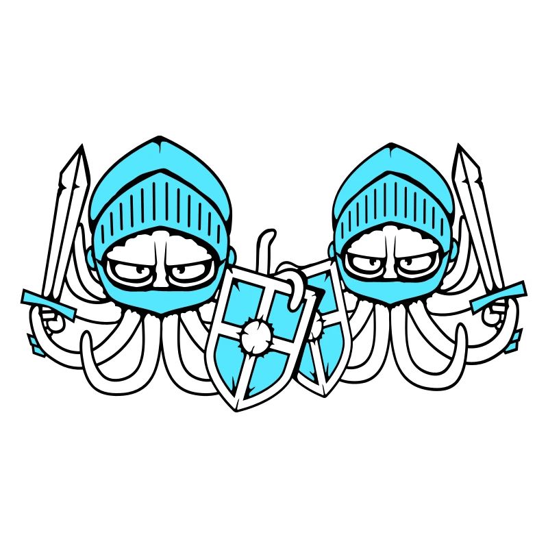 2 Octopus Knight Team Épée bouclier médiéval