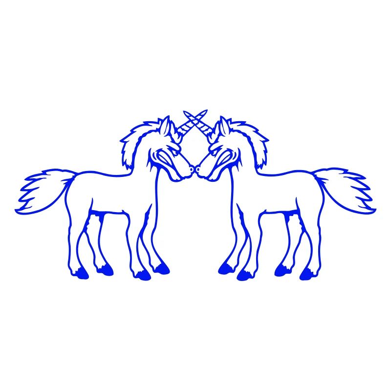 2 Unicorns Fight Evil Angry Attack Duel Team