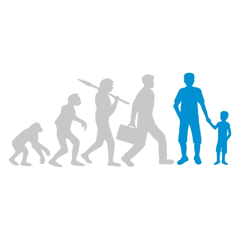 Junge Papa Evolution Kind