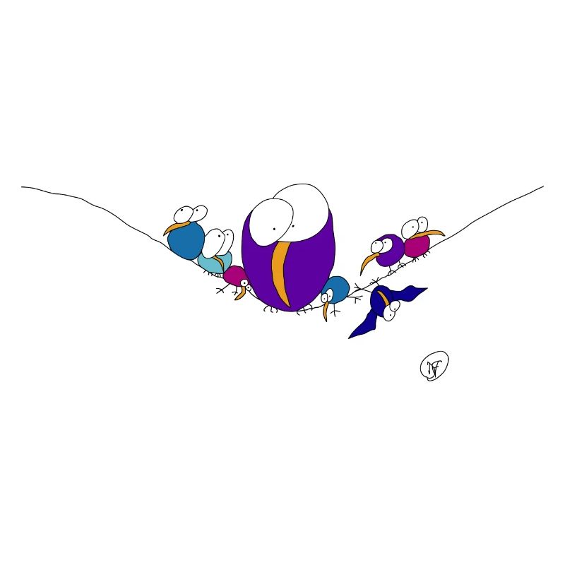 Oiseaux sur une corde