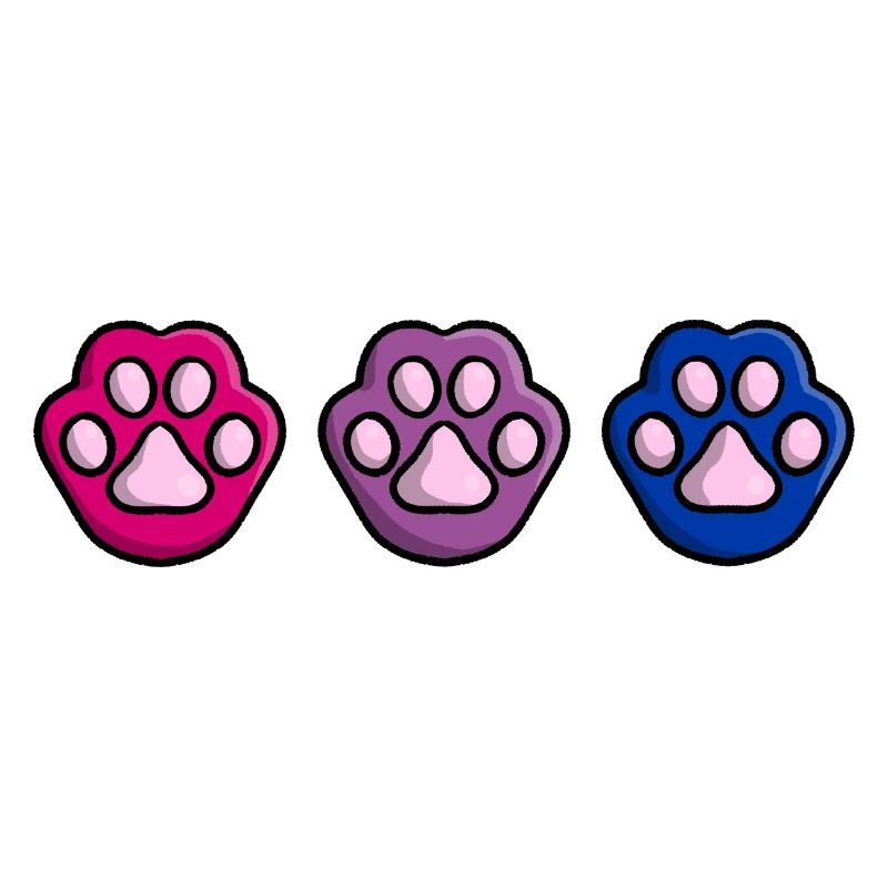 Mignon Chat Patte Bisexuel Bi Drapeau Drapeau LGBTQ