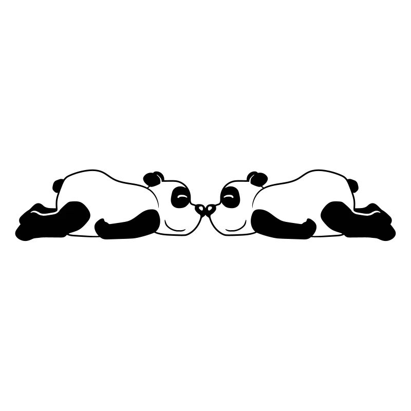 2 liegende Panda