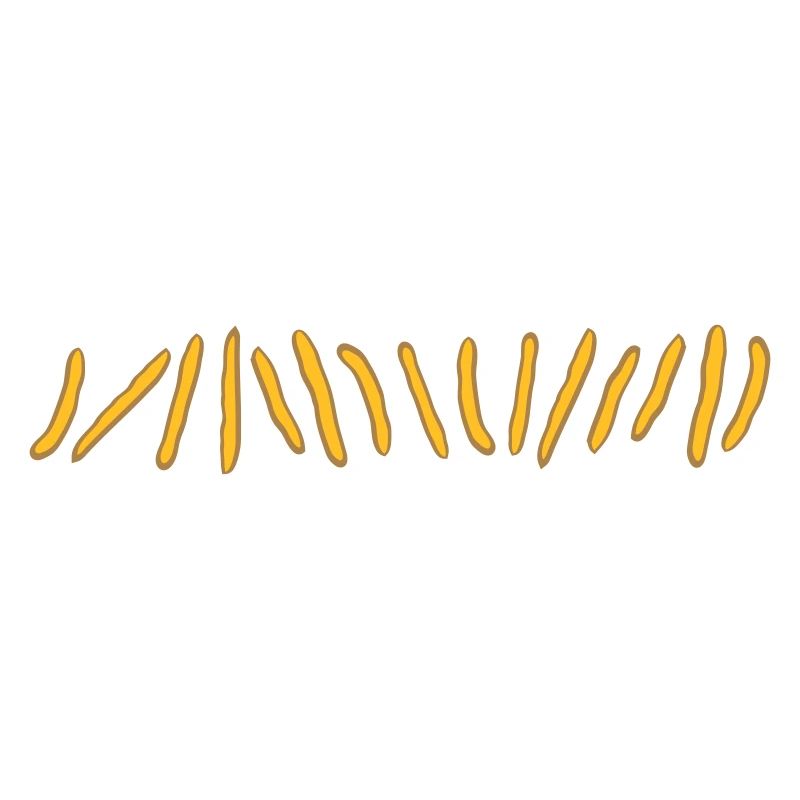 Rangée de frites Français côte à côte