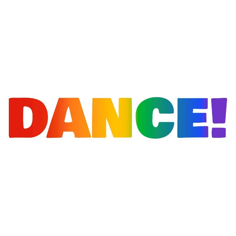 DANCE rainbow text