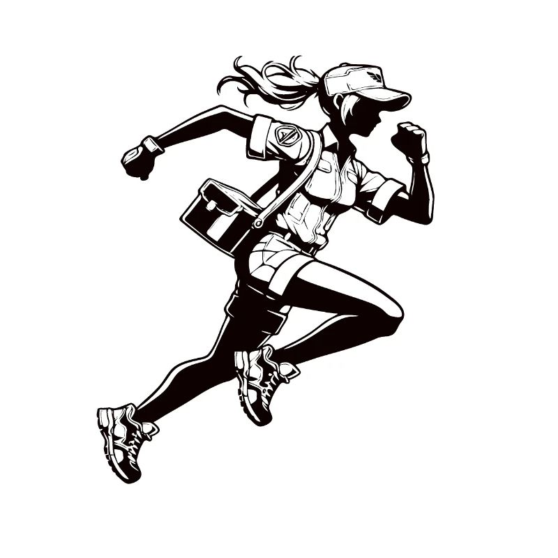Dynamic Postwoman - Design for Young Postmen