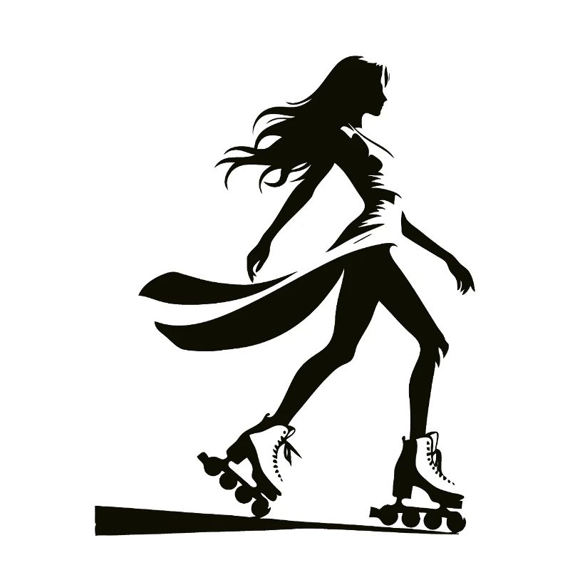 Silhouette élégante de patineur à roues alignées – Inline Skate