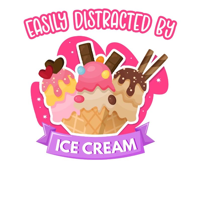 Cornet de crème glacée facilement distrait