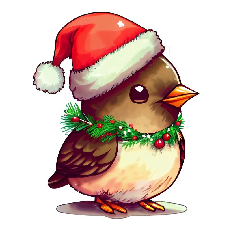 Christmas bird with cute cap