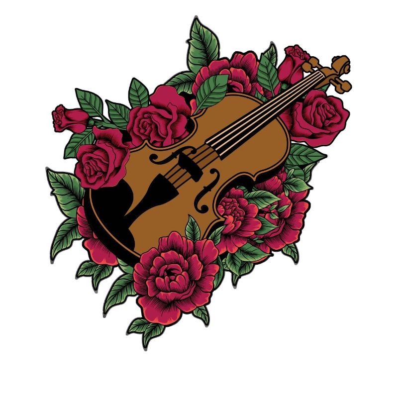 Violon Violoniste Fleur Florale