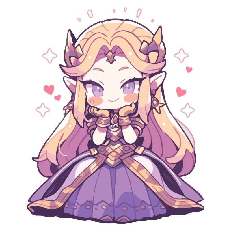 Princesse Chibi mignonne - Conception de conte de fées mignon