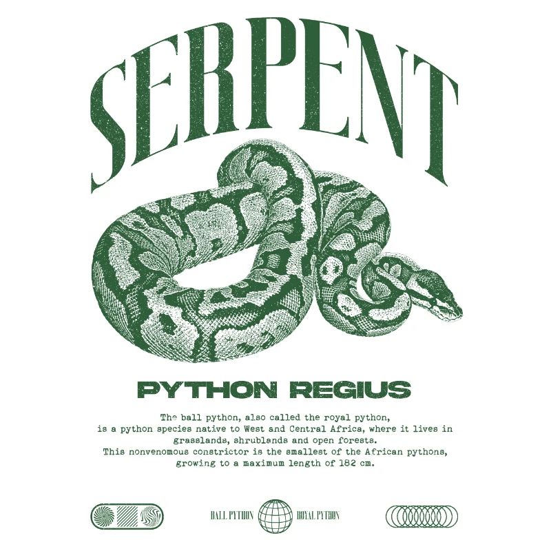Ball Python Gardien de Reptiles Moderne Streetwear