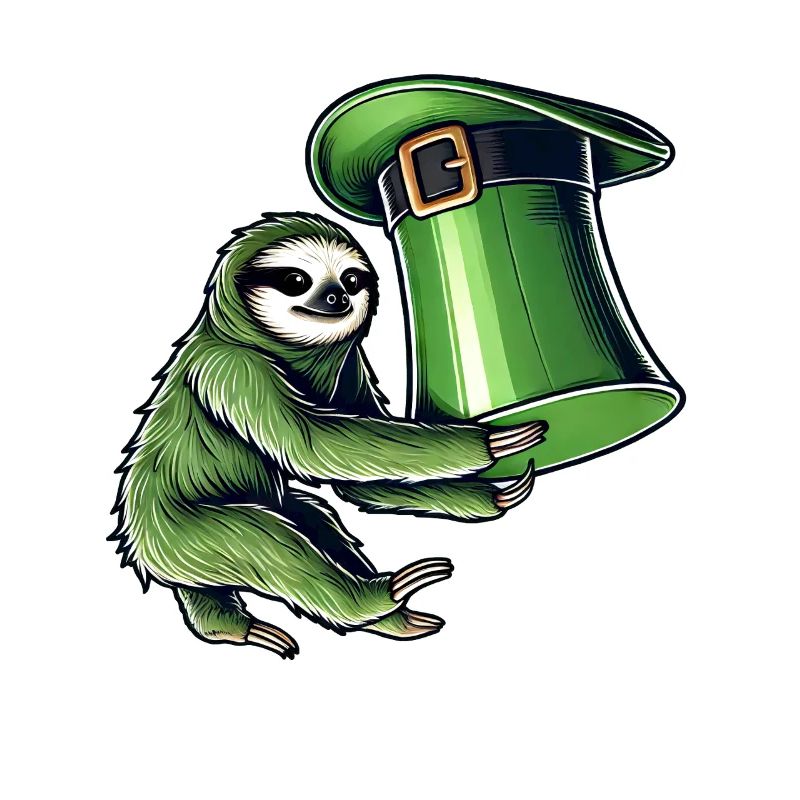 Chapeau haut de forme paresseux de la Saint-Patrick vert