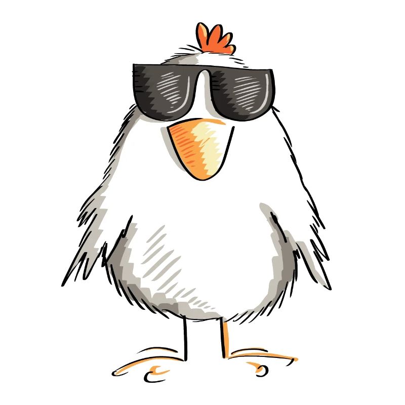 Huhn mit cooler Sonnenbrille - Hahn - Gockel