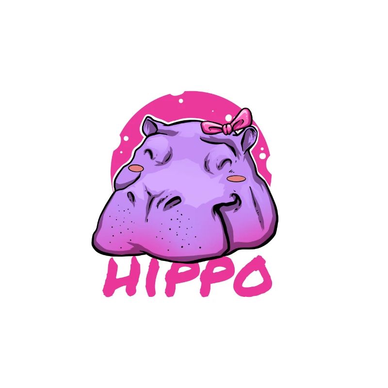 Cute Hippo with Pink Bow