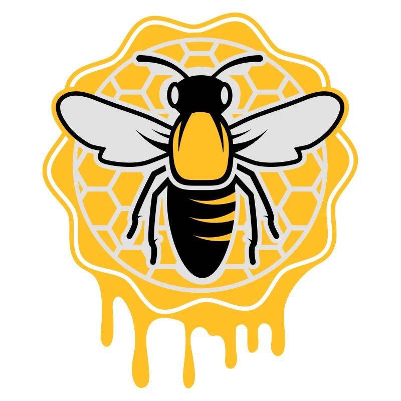 a bee and honeycomb
