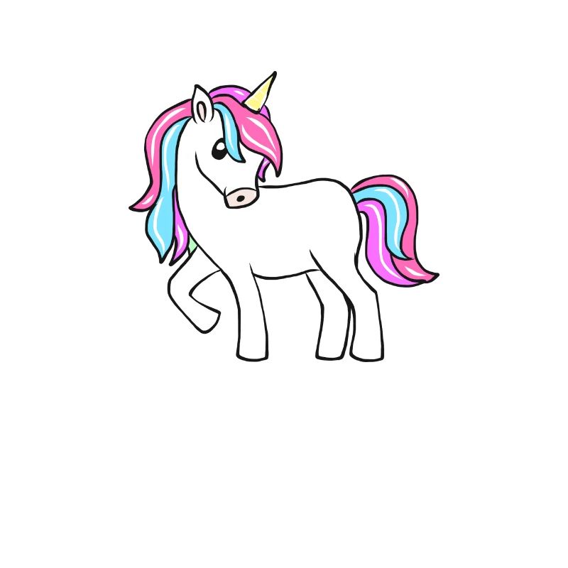 Licorne pastel à queue colorée