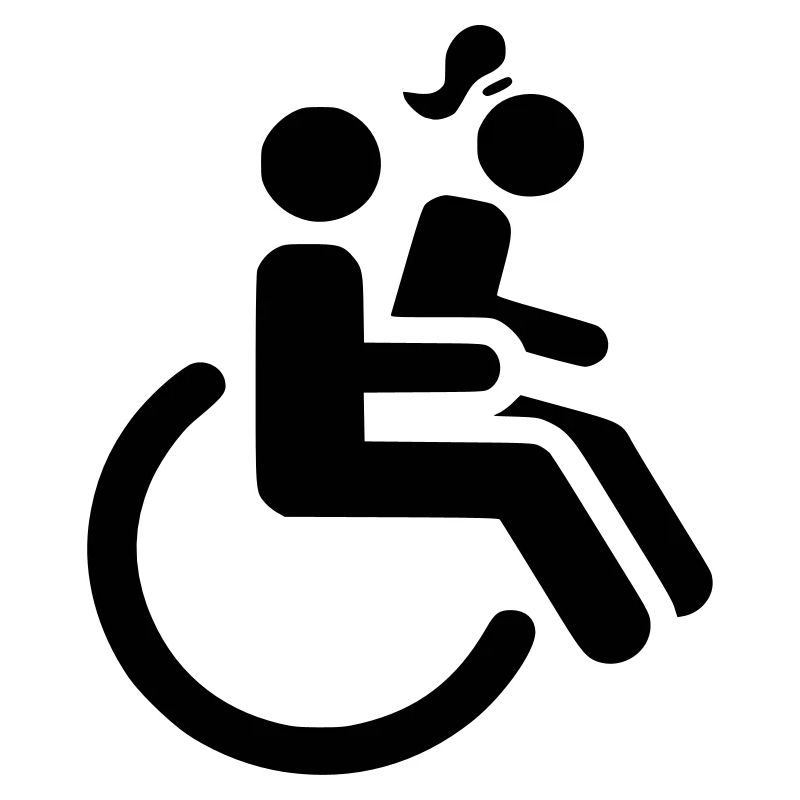 Wheelchair user with lady on lap #