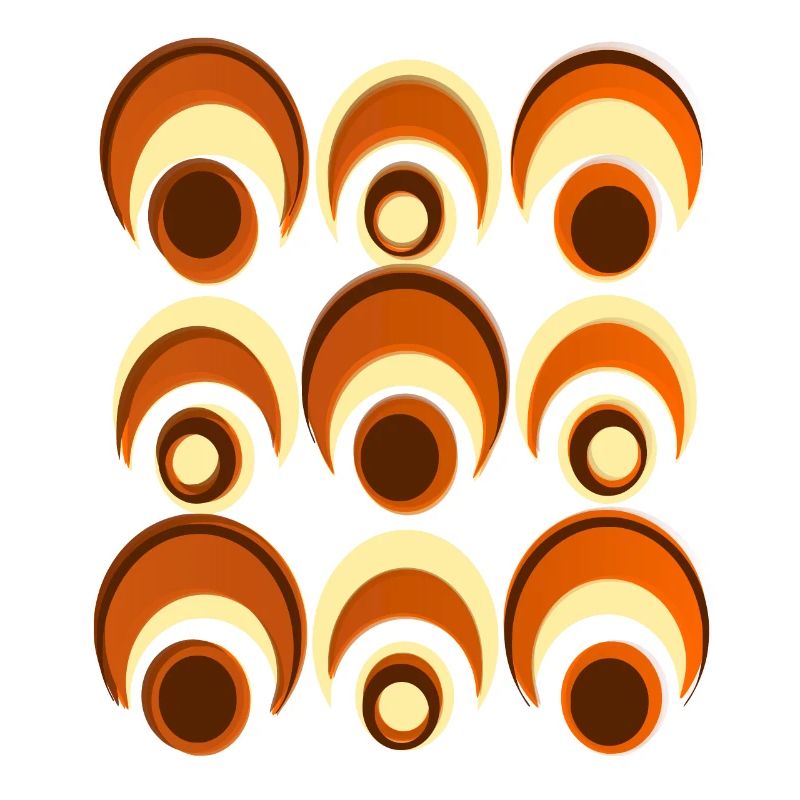 60s 70s Retro Pattern Circle Style Pattern