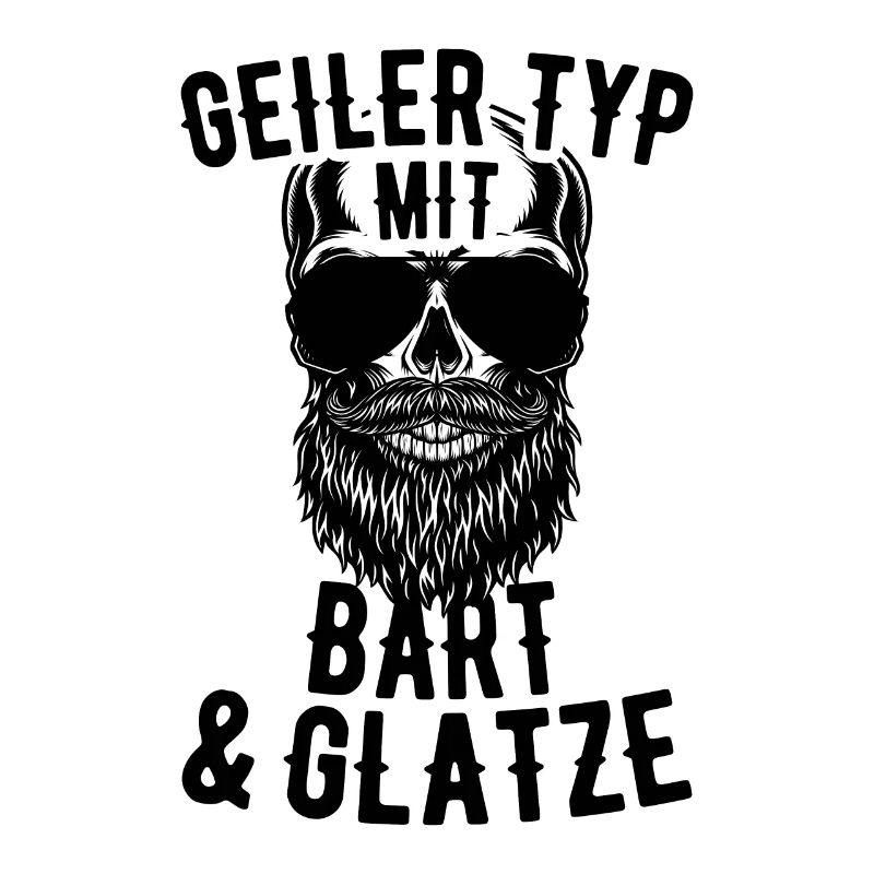 Geiler Typ Mit Bart & Glatze Glatzkopf Bartträger