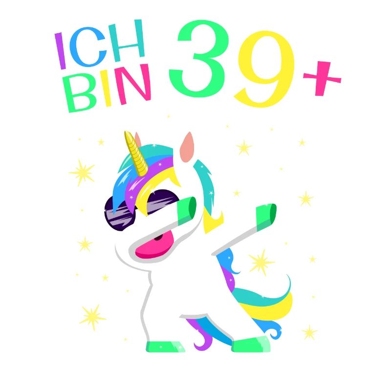 Ich bin 39 Plus 40. Geburtstag Einhorn Geschenk