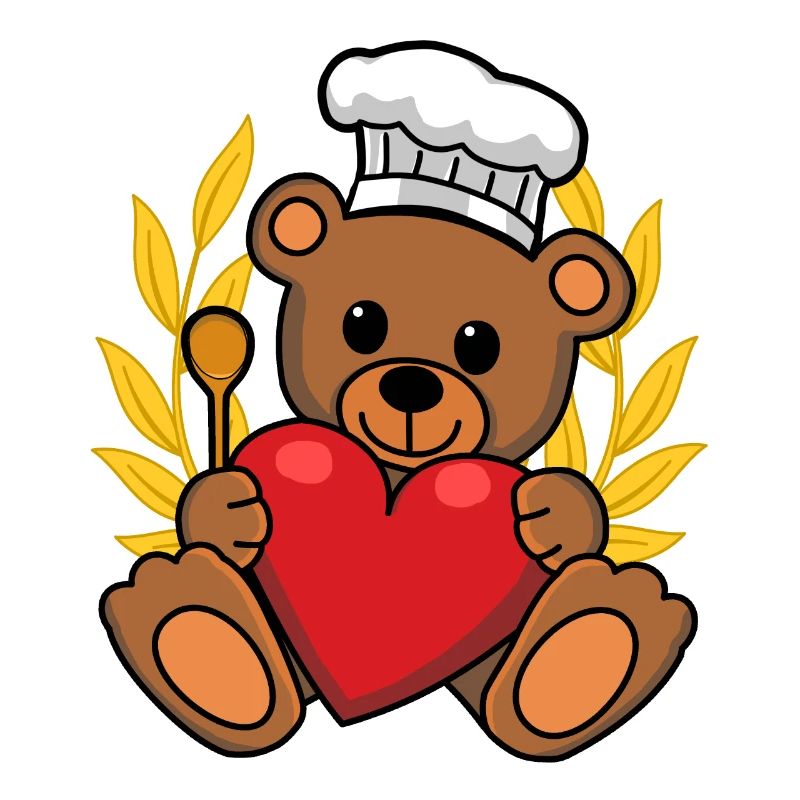 Teddy Bear Laurel Wreath Chef Kitchen Gourmet Cook