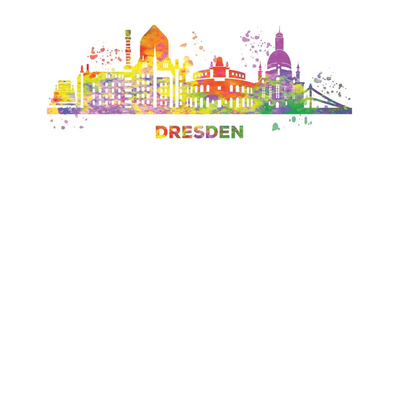 Dresden Skyline Colorful Dresdener