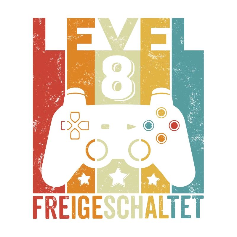Level 8 Freigeschaltet 8 Geburtstag Junge Mädchen