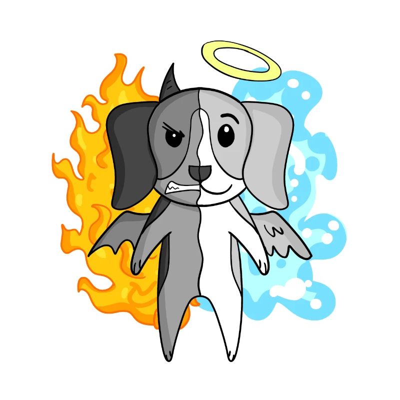 Dog Beagle - Angel and Devil