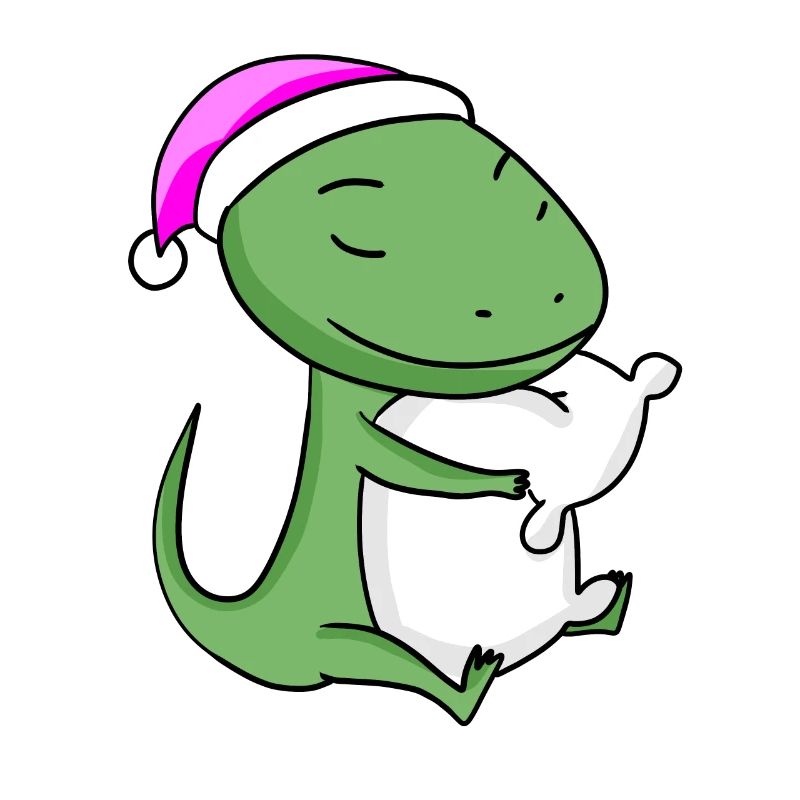 Lizard with pillow and sleeping cap
